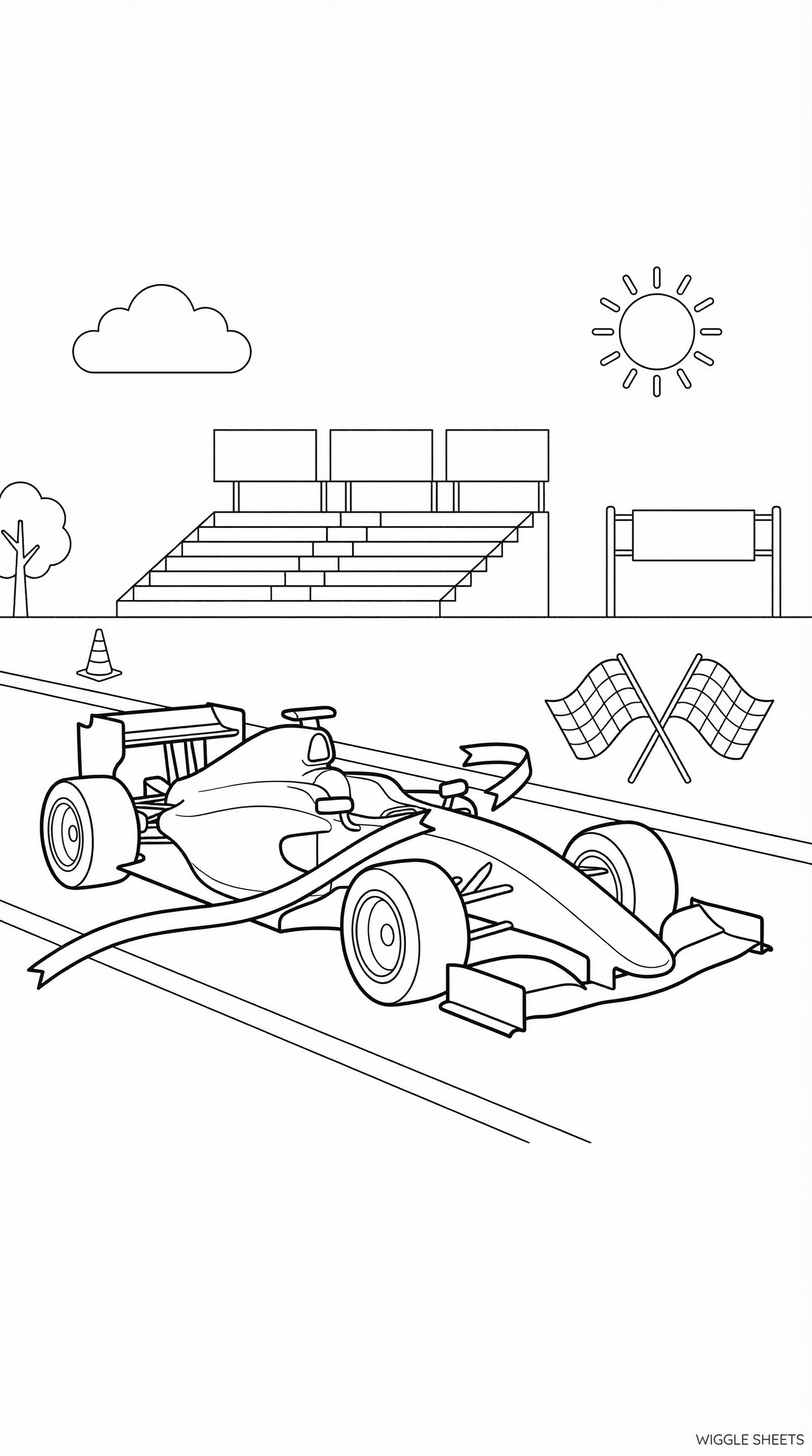 Race Finish Coloring Page